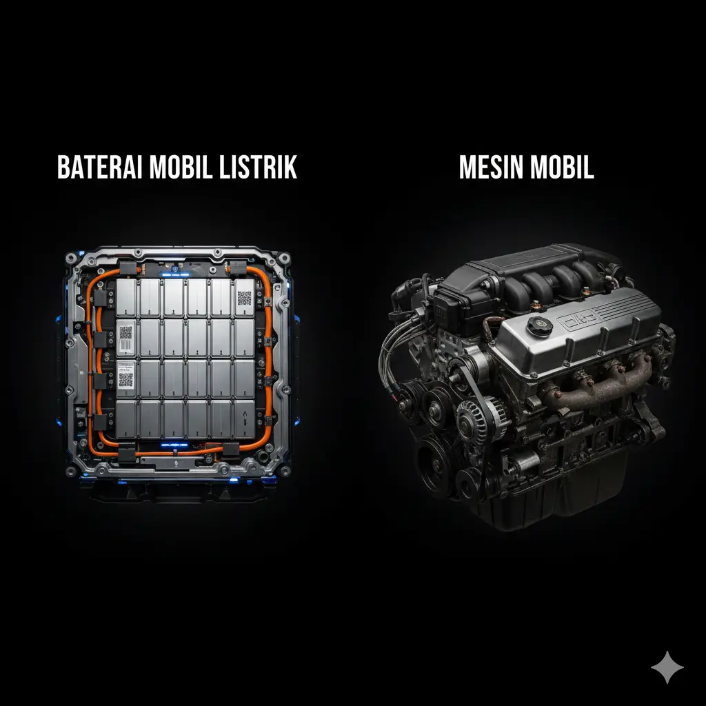 Baterai Mobil Listrik vs. Mesin Bensin